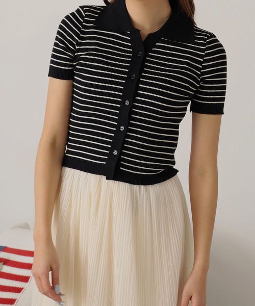 DEMYLEE new york ニット　ボーダー　ポロ　ポロシャツ　ポロニット 3100024S0499_l1_a025.jpg