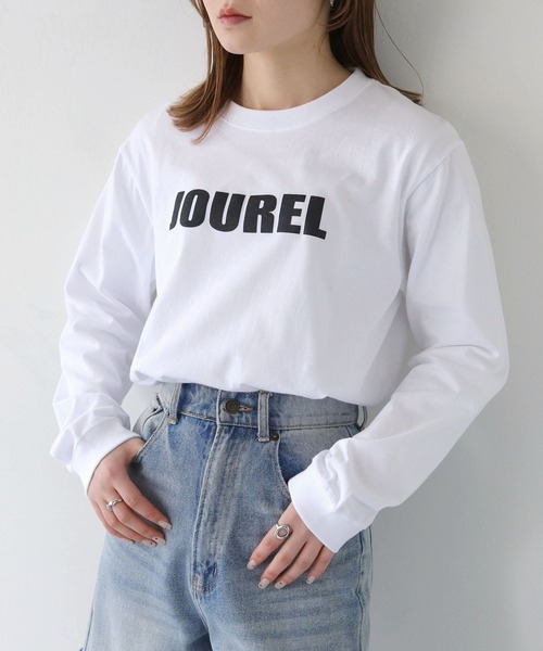 HER CLOSET（ハークローゼット）の「【shemoshelly】WEB限定JOURELロゴロンT（Tシャツ/カットソー・レディース・ブラック/オフホワイト・S/M）」の3枚目の写真