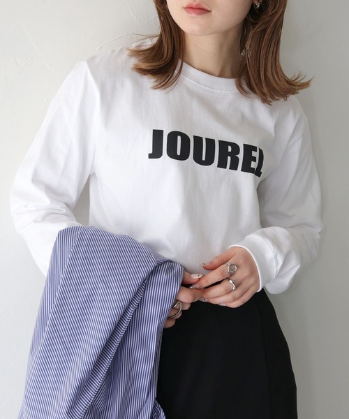 HER CLOSET（ハークローゼット）の「【shemoshelly】WEB限定JOURELロゴロンT（Tシャツ/カットソー・レディース・ブラック/オフホワイト・S/M）」の9枚目の写真