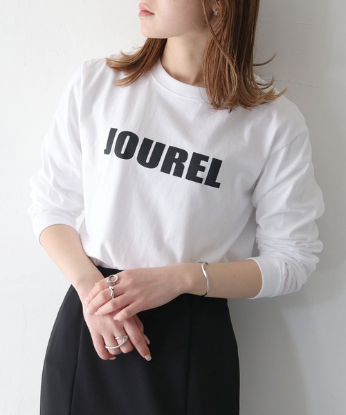 HER CLOSET（ハークローゼット）の「【shemoshelly】WEB限定JOURELロゴロンT（Tシャツ/カットソー・レディース・ブラック/オフホワイト・S/M）」の8枚目の写真