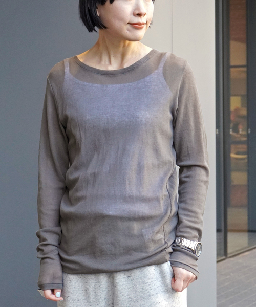 A.P studio シアーカットソー 追加)シアーTシャツ（Tシャツ／カットソー）｜AP STUDIO