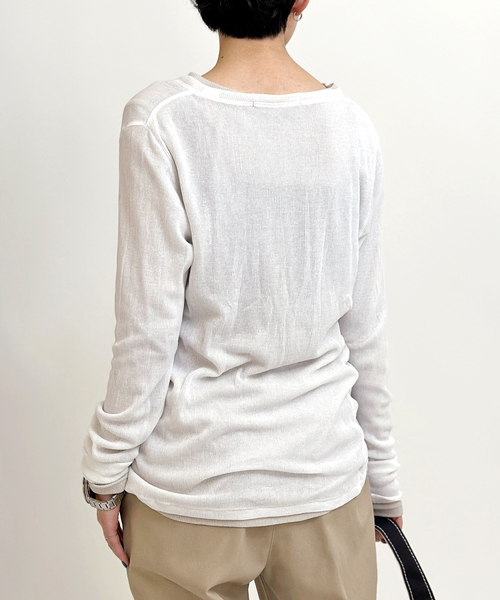 A.P studio シアーカットソー 追加)シアーTシャツ（Tシャツ／カットソー）｜AP STUDIO
