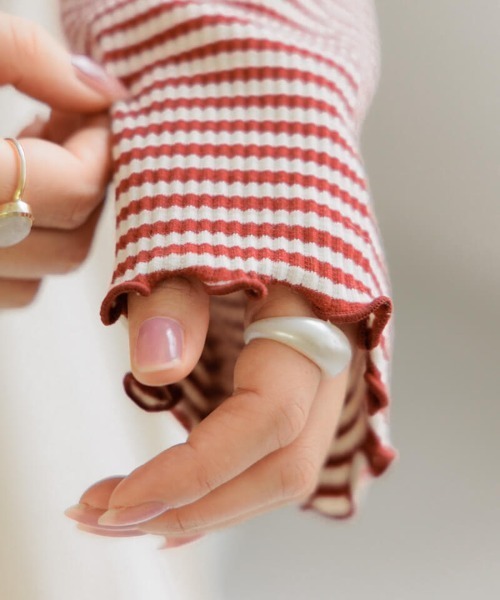 flower(フラワー)の「タイニーブロッサムトップ(Tシャツ/カットソー・レディース・チャコール/レッド・FREE)」の17枚目の写真