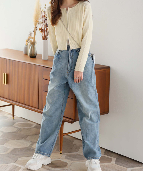 Doula Doula（ドゥーラドゥーラ）の「リブニットWジップブルゾン（ブルゾン・レディース・ブラック/ナチュラル/グレー/ピンク/ライトブルー/イエロー・FREE/L/M）」の18枚目の写真