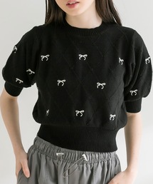 OLIVE des OLIVE | リボン刺繍ニット　1041050150(ニット/セーター)
