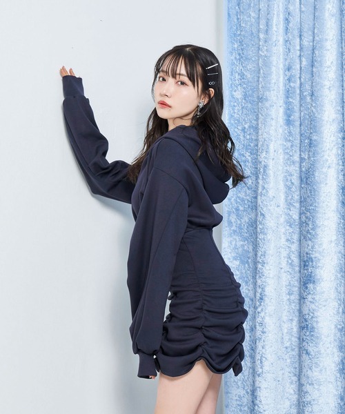 coco 中古 ピージージー PGG レディース ワンピース 0(S) 紺 ネイビー デニム調 フレア デニム調フレアワンピース【CoC by CARA O CRUZ】|キャラ・オ