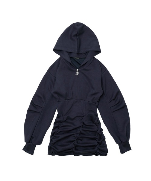 ANDGEEBEE（アンジービー）の「ドロストフーディーワンピ（ワンピース・レディース・チャコールグレー/ネイビー・FREE）」の8枚目の写真