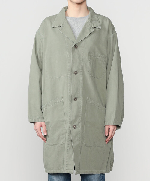 orSlow（オアスロウ）の「orSlow | ヘリンボーンショップコート MEN（その他アウター・メンズ・グリーン・4/5）」の11枚目の写真