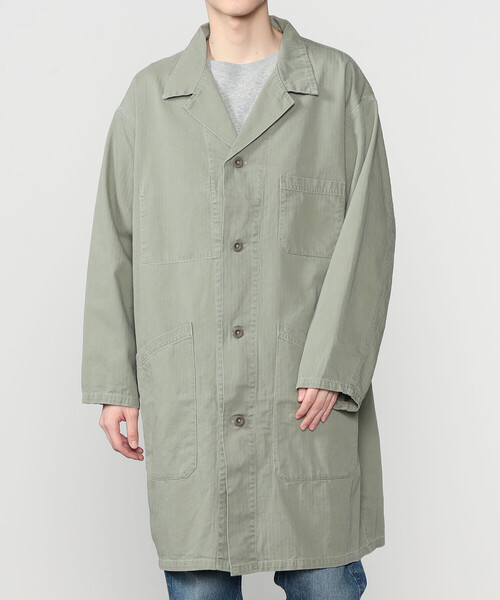 orSlow（オアスロウ）の「orSlow | ヘリンボーンショップコート MEN（その他アウター・メンズ・グリーン・4/5）」の14枚目の写真