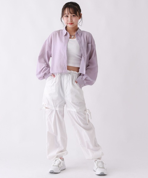 repipi armario（レピピ アルマリオ）の「スパンボイルショートシャツ&タンクトップ（シャツ/ブラウス・キッズ・ホワイト/イエロー/パープル・LARGE/MEDIUM/SMALL）」の6枚目の写真