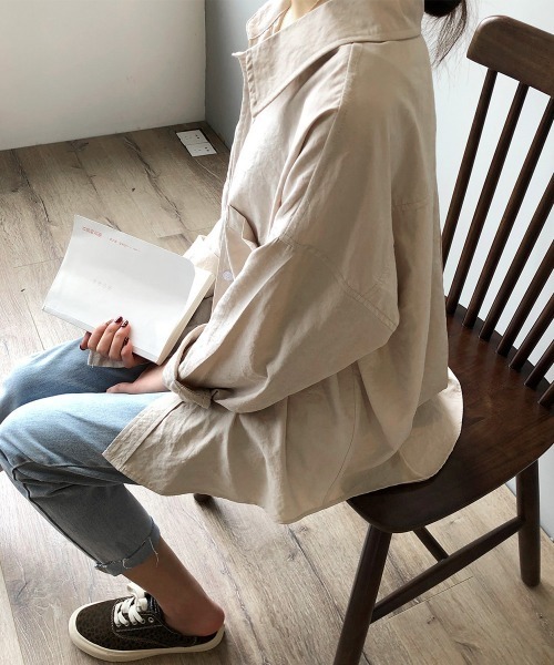 Miniministore(ミニミニストア)の「シャツブラウス レディース長袖トップス(シャツ/ブラウス・レディース・ブルー/ホワイト/ベージュ・M/L)」の8枚目の写真