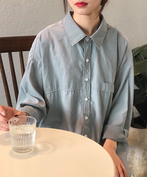Miniministore(ミニミニストア)の「シャツブラウス レディース長袖トップス(シャツ/ブラウス・レディース・ブルー/ホワイト/ベージュ・M/L)」の11枚目の写真