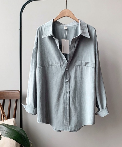 Miniministore(ミニミニストア)の「シャツブラウス レディース長袖トップス(シャツ/ブラウス・レディース・ブルー/ホワイト/ベージュ・M/L)」の13枚目の写真