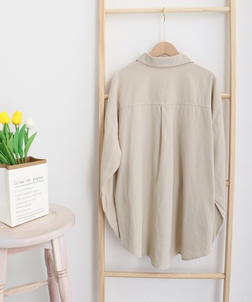 Miniministore(ミニミニストア)の「シャツブラウス レディース長袖トップス(シャツ/ブラウス・レディース・ブルー/ホワイト/ベージュ・M/L)」の16枚目の写真