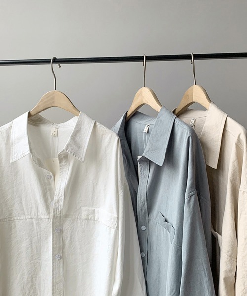 Miniministore(ミニミニストア)の「シャツブラウス レディース長袖トップス(シャツ/ブラウス・レディース・ブルー/ホワイト/ベージュ・M/L)」の17枚目の写真