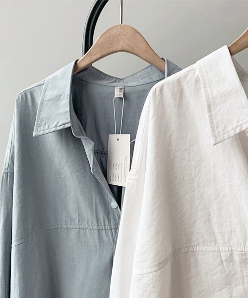 Miniministore(ミニミニストア)の「シャツブラウス レディース長袖トップス(シャツ/ブラウス・レディース・ブルー/ホワイト/ベージュ・M/L)」の18枚目の写真