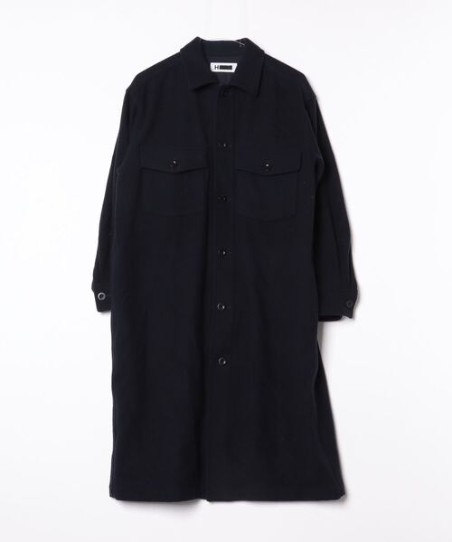 Cashmere Melton Stand Collar Coat in Black – Blue Owl Workshop