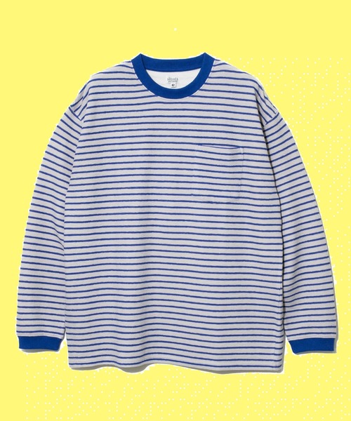 AOZORA（アオゾラ）の「AOZORA/アオゾラ 　接結ボーダー ロンTEE（Tシャツ/カットソー・メンズ・アイボリー/ブラウン/グレー・LARGE/MEDIUM）」の3枚目の写真