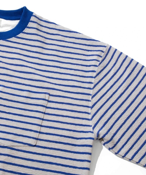 AOZORA（アオゾラ）の「AOZORA/アオゾラ 　接結ボーダー ロンTEE（Tシャツ/カットソー・メンズ・アイボリー/ブラウン/グレー・LARGE/MEDIUM）」の8枚目の写真