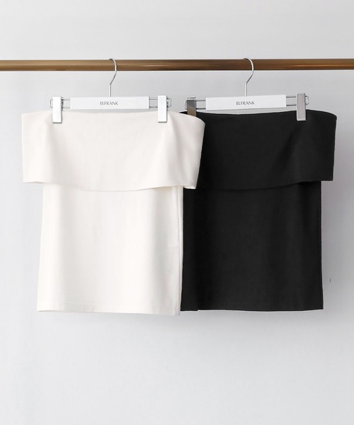 ELFRANK(エルフランク)の「オフショルダーカットソー(Tシャツ/カットソー・レディース・ブラック/オフホワイト・FREE)」の3枚目の写真
