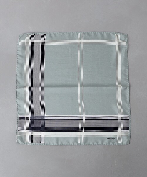 Fratelli Luigi(フラテッリルイージ)の「<FRATELLI LUIGI> カラー ラインプリント ポケットチーフ(ポケットチーフ・メンズ・グレー/ベージュ・FREE)」の8枚目の写真