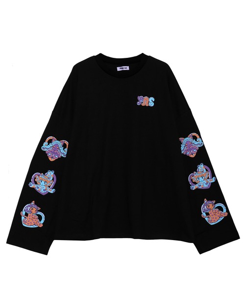 PUNYUS(プニュズ)の「CAT'SスリーブプリントビッグロンT(Tシャツ/カットソー・レディース・ホワイト/ブラック・3/4)」の11枚目の写真
