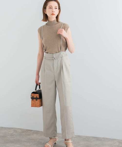 URBAN RESEARCH ROSSO WOMEN（アーバンリサーチ　ロッソ）の「マルチWAYリネンライクワイドパンツ（その他パンツ・レディース・ベージュ系その他/グリーン/チャコールグレー・36/38）」の13枚目の写真