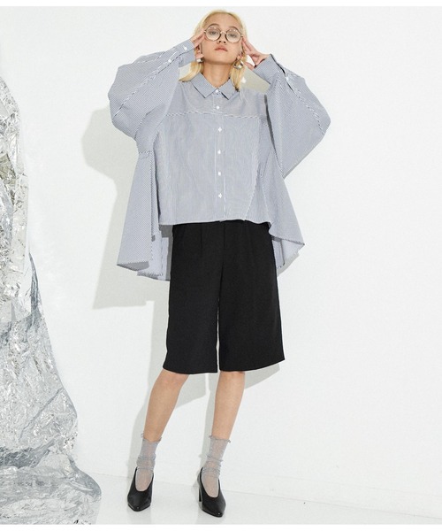 Settimissimo(セッティミッシモ)の「ボリュームスリーブ フレア ブラウス シャツ(シャツ/ブラウス・レディース・ブルー系その他3/オフホワイト・FREE)」の13枚目の写真