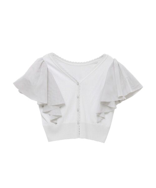 CALNAMUR(カルナムール)の「チュールラッフル2WAYプルオーバー(ニット/セーター・レディース・ブラック/ライトブルー/ホワイト・FREE)」の3枚目の写真