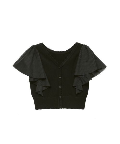 CALNAMUR(カルナムール)の「チュールラッフル2WAYプルオーバー(ニット/セーター・レディース・ブラック/ライトブルー/ホワイト・FREE)」の2枚目の写真