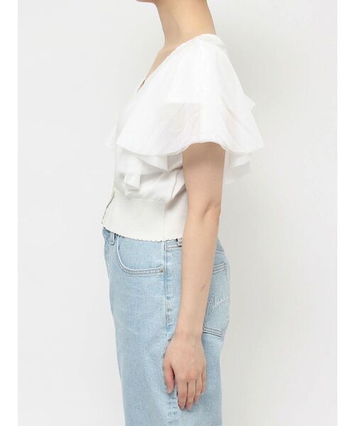 CALNAMUR(カルナムール)の「チュールラッフル2WAYプルオーバー(ニット/セーター・レディース・ブラック/ライトブルー/ホワイト・FREE)」の16枚目の写真