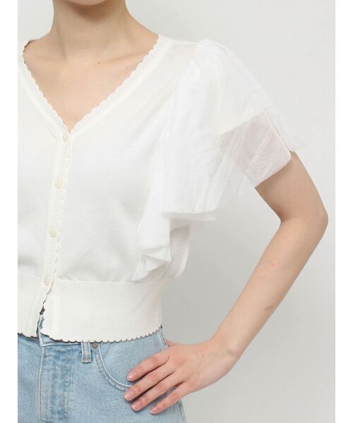 CALNAMUR(カルナムール)の「チュールラッフル2WAYプルオーバー(ニット/セーター・レディース・ブラック/ライトブルー/ホワイト・FREE)」の19枚目の写真