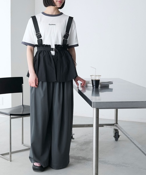 forksy.(フォルクシー)の「【forksy.】ワンポイントロゴリンガー刺繍半袖Tシャツ(Tシャツ/カットソー・レディース・コーラル/ネイビー/オフホワイト/ブラック・FREE)」の12枚目の写真