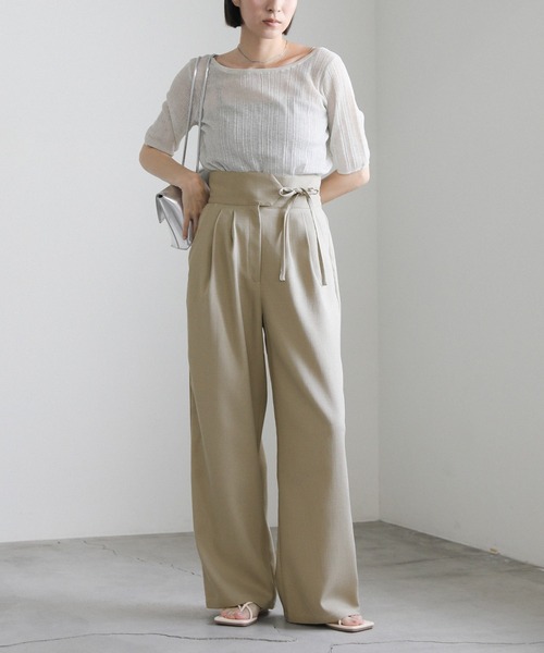 VIP割【Max Mara】SLOGAN ハイウエスト ワイドパンツ 関/送込み org.jpg