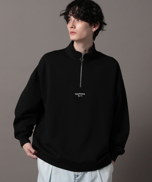 セール】＜WEB限定＞リングジップ/プチ刺繍テックハーフジップ