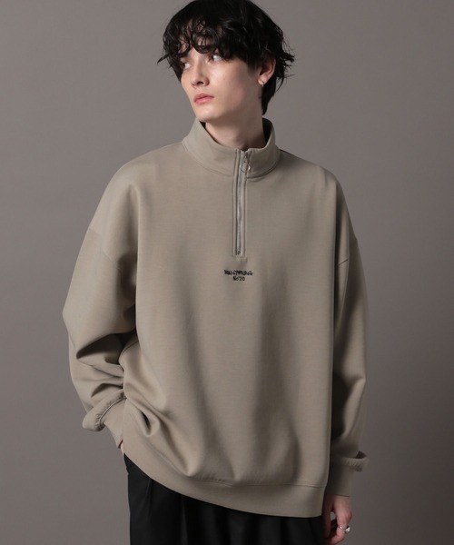RAGEBLUE(レイジブルー)の「<WEB限定>リングジップ/プチ刺繍テックハーフジップ(スウェット・メンズ・ベージュ系その他2/ホワイト/ブラック・MEDIUM/LARGE)」の16枚目の写真