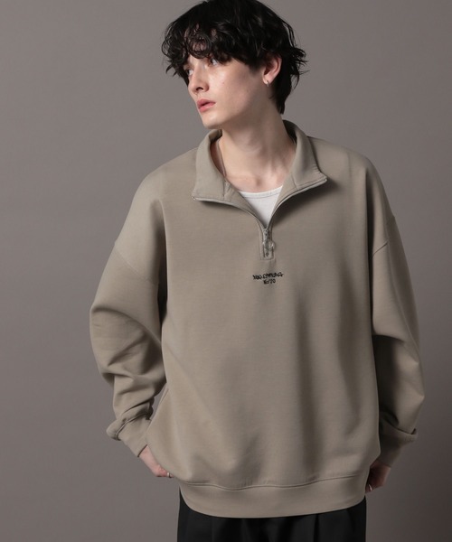 RAGEBLUE(レイジブルー)の「<WEB限定>リングジップ/プチ刺繍テックハーフジップ(スウェット・メンズ・ベージュ系その他2/ホワイト/ブラック・MEDIUM/LARGE)」の13枚目の写真