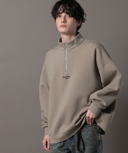 セール】＜WEB限定＞リングジップ/プチ刺繍テックハーフジップ