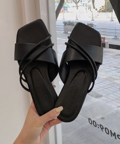 Miniministore（ミニミニストア）の「フラットサンダル 美脚 スリッパ 夏（サンダル・レディース・キャメル/ラベンダー/ブルー/ブラック/アイボリー・24.5cm/23.0cm/25.0cm/22.5cm/23.5cm/24.0cm）」の3枚目の写真