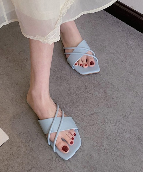 Miniministore（ミニミニストア）の「フラットサンダル 美脚 スリッパ 夏（サンダル・レディース・キャメル/ラベンダー/ブルー/ブラック/アイボリー・24.5cm/23.0cm/25.0cm/22.5cm/23.5cm/24.0cm）」の14枚目の写真