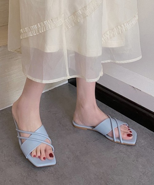 Miniministore（ミニミニストア）の「フラットサンダル 美脚 スリッパ 夏（サンダル・レディース・キャメル/ラベンダー/ブルー/ブラック/アイボリー・24.5cm/23.0cm/25.0cm/22.5cm/23.5cm/24.0cm）」の15枚目の写真