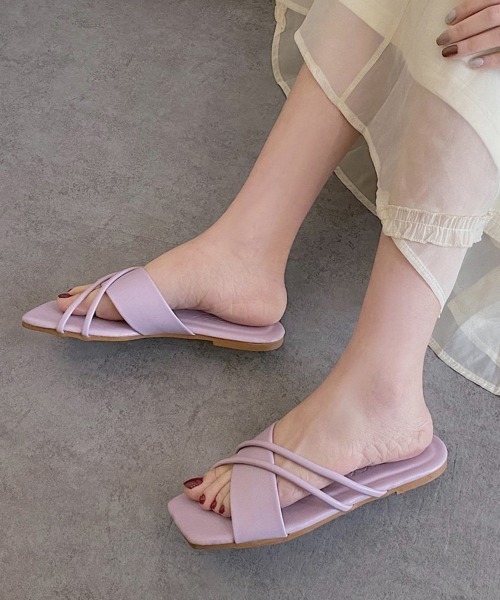 Miniministore（ミニミニストア）の「フラットサンダル 美脚 スリッパ 夏（サンダル・レディース・キャメル/ラベンダー/ブルー/ブラック/アイボリー・24.5cm/23.0cm/25.0cm/22.5cm/23.5cm/24.0cm）」の19枚目の写真