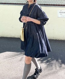 デニムバルーンチュニックワンピース