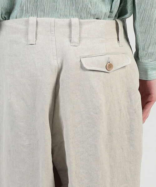 HAVERSACK(ハバーザック)の「HAVERSACK ATTIRE リネン 1プリーツパンツ(スラックス・メンズ・ホワイト・M/S)」の7枚目の写真
