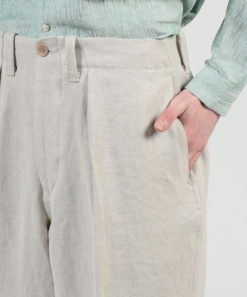 HAVERSACK(ハバーザック)の「HAVERSACK ATTIRE リネン 1プリーツパンツ(スラックス・メンズ・ホワイト・M/S)」の8枚目の写真