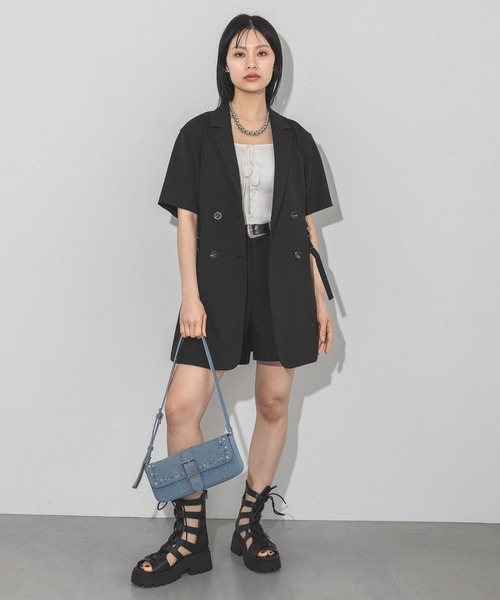 PAGEBOY（ページボーイ）の「サイドキリカエショートパンツ（その他パンツ・レディース・ベージュ/ブラック/チャコールグレー・FREE）」の8枚目の写真