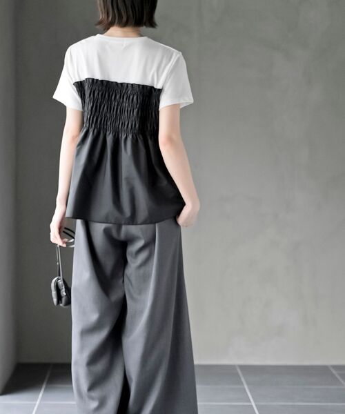 rps（アールピーエス）の「異素材シャーリングドッキングＴ（Tシャツ/カットソー・レディース・ストライプ/ブラック・フリー）」の18枚目の写真