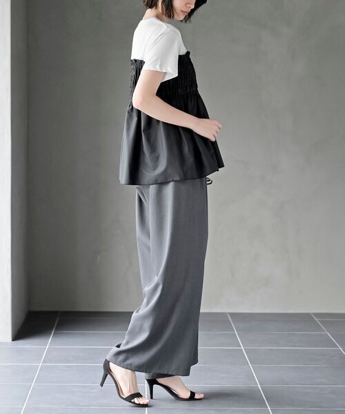 rps（アールピーエス）の「異素材シャーリングドッキングＴ（Tシャツ/カットソー・レディース・ストライプ/ブラック・フリー）」の17枚目の写真