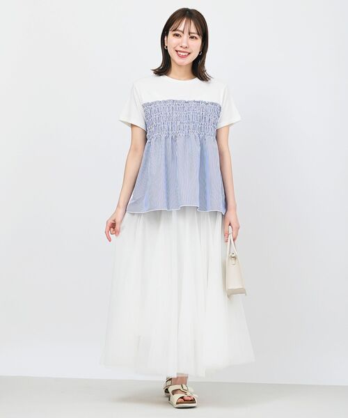 rps（アールピーエス）の「異素材シャーリングドッキングＴ（Tシャツ/カットソー・レディース・ストライプ/ブラック・フリー）」の22枚目の写真