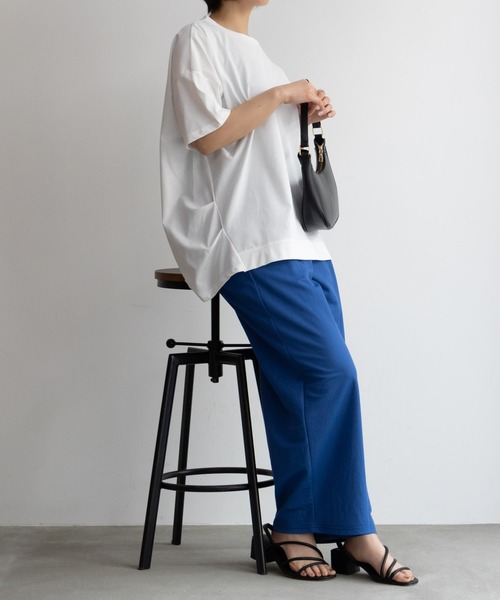 NAVY（ネイビー）の「NAVY 冷感 UVカット ドライ キレイ見えチュニックTシャツ（Tシャツ/カットソー・レディース・ホワイト/ベージュ/チャコールグレー・M/L/S/XL）」の6枚目の写真